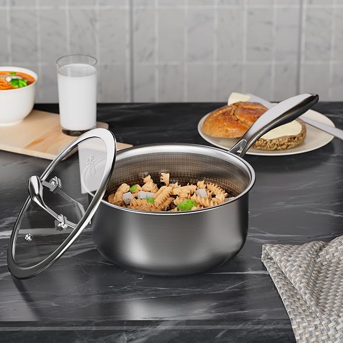 COOKER KING 1.5 Quart Stainless Steel Saucepan, Nonstick Sauce Pan, Ceramic - Image 6