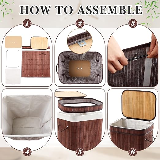 1 Pack 21 Gallon Bamboo Slim Trash Can - Image 5