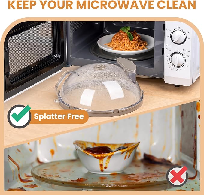 12 Inch Microwave Splatter Cover, Upgraded Microwave Cover - Image 2