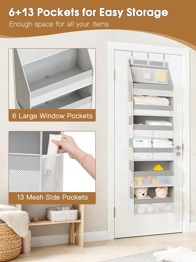 Criusia Over The Door Organizer, Heavy-Duty 6-Shelf Hanging Storage - Image 5