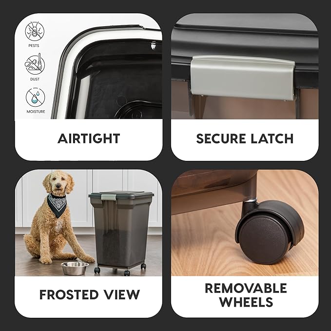 IRIS USA Dog Food Storage Container 58 Lb, Airtight Large Pet Food Storage Bin - Image 4