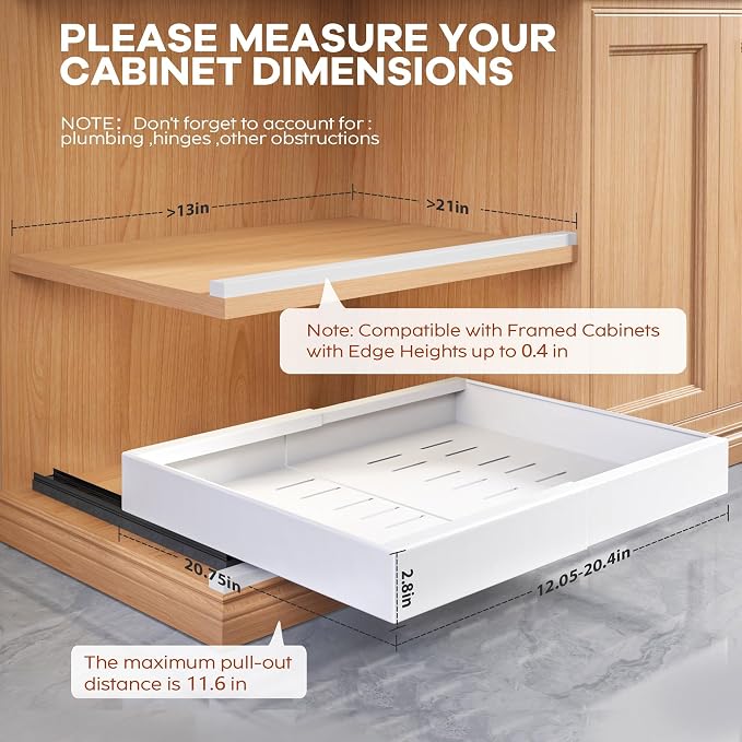 Seinloes 2Pack Expandable Pull Out Cabinet Organizer 21"Deep - Image 4