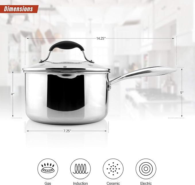 AVACRAFT Tri-Ply Stainless Steel Saucepan - Image 2