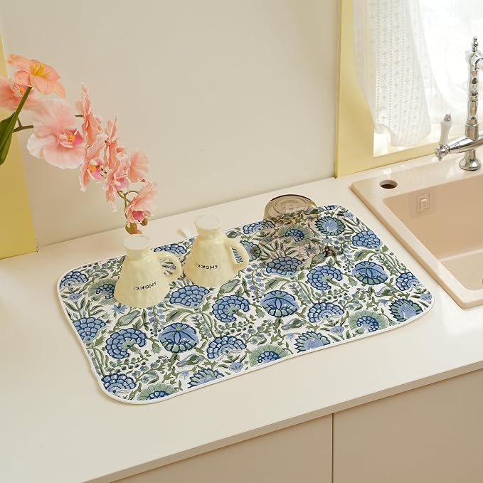 Floral Dish Drying Mat 18x24 Inches - Image 3