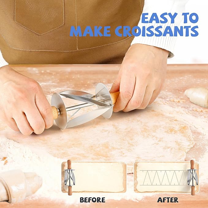 Stainless Steel Croissant Cutter, Irregular Roller Cutter - Image 5