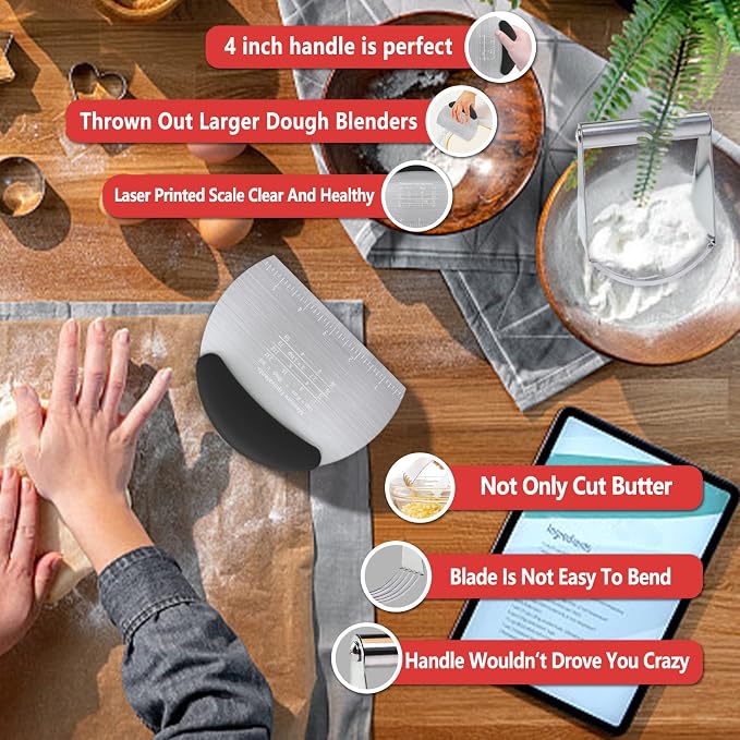 Pastry Cutter Dough Scraper Dough Cutter Scraper Tool Kitchen Pastry Blender - Image 4
