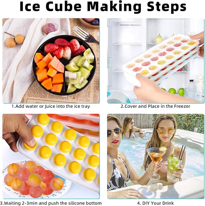 Ice Cube Trays with Lids BPA Free, Dishwasher Safe - Image 5