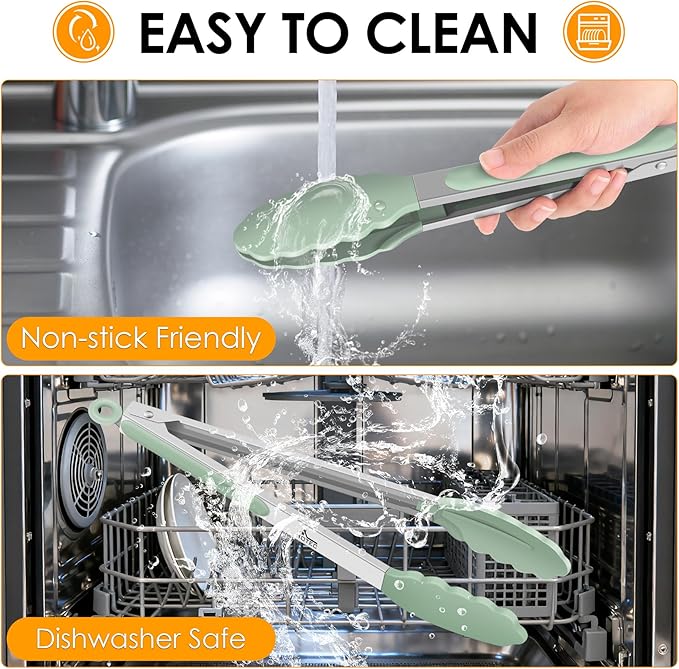 HOTEC Premium Stainless Steel Locking Kitchen Tongs - Image 7
