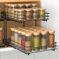 BOIVSHI 2-Tier Spice Rack, Pull Out Cabinet Organizer Spice Racks Height by BOIVSHI
