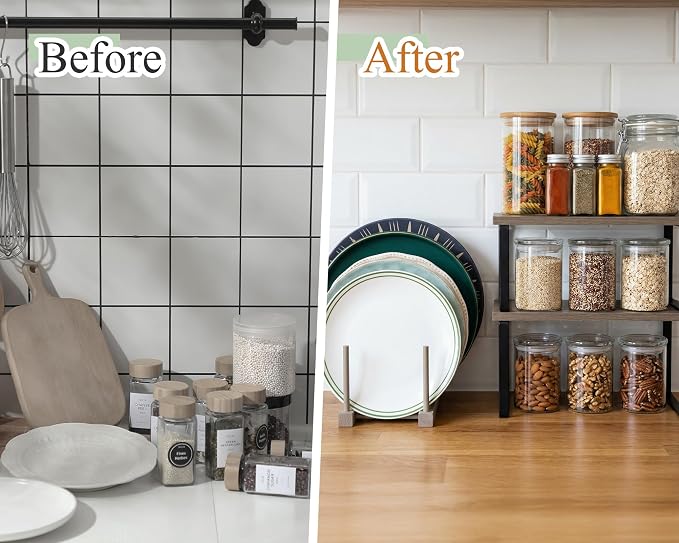 Marsui 4 Pcs Kitchen Organizer Accessories Set Cabinet Organizer Shelf and - Image 3