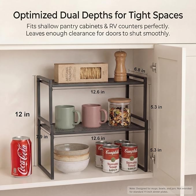 Set of 2 Cabinet Organizers 12.6''W 44 LBS Load Capacity Heavy Duty Kitchen - Image 2