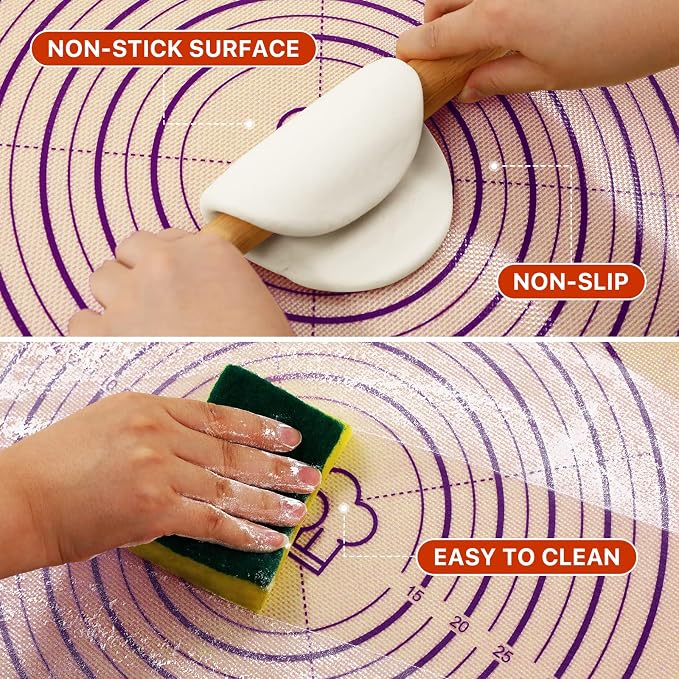 Baking Mat, Reusable Food Grade Silicone Counter Mat - Image 7