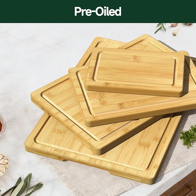 4-Piece Set Bamboo Cutting Board - Image 6