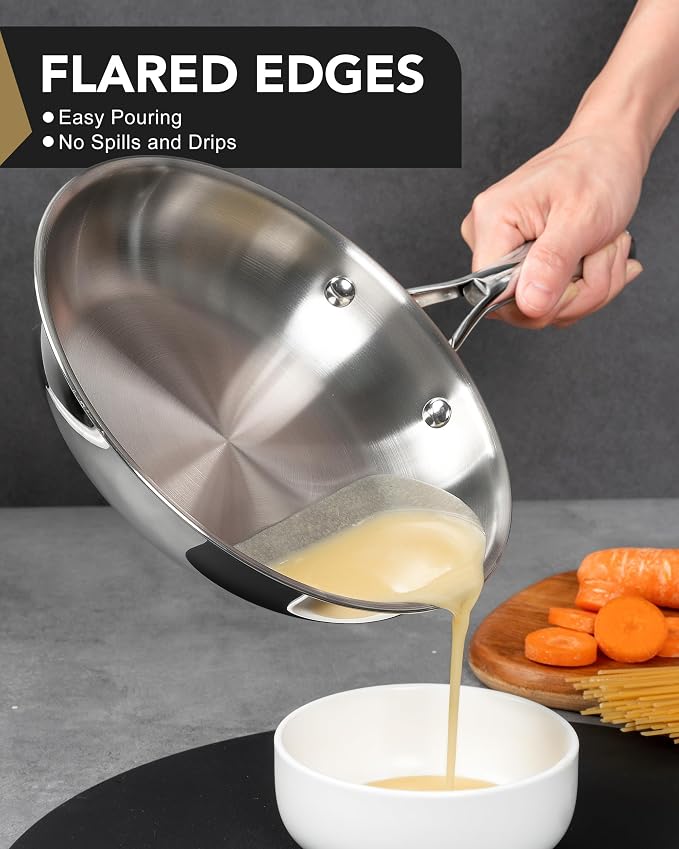 MICHELANGELO Stainless Steel Frying Pan Set - Image 6