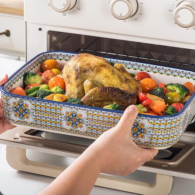 Casserole Dishes for Oven, Ceramic Baking Dishes Set of 3, Rectangular Lasagna - Image 7