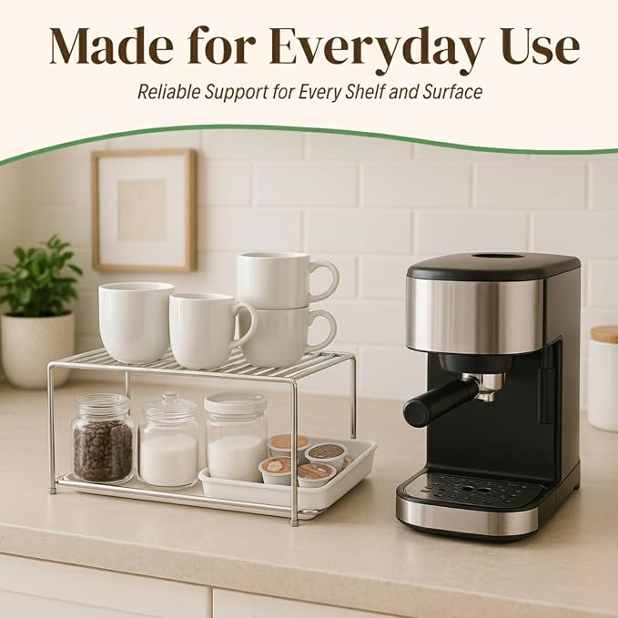 Evelots Kitchen Cabinet Wire Shelf Organizer/Rack - Image 3