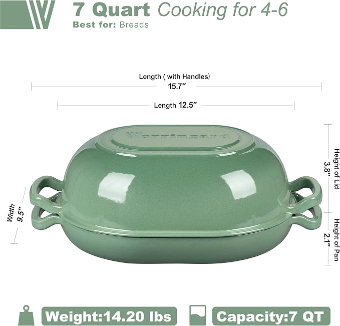 VORRINGARD Enameled Cast Iron Sourdough Bread Oven, Dutch Oven, Loaf Cast Iron - Image 2