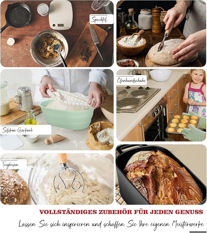 LINMAGCO Dutch Oven for Bread Baking & Sourdough Bread Baking Starter Kit- - Image 6