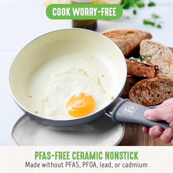GreenLife 16 Piece Nonstick Cookware Set, Soft Grip Non-Toxic PFAS-Free Ceramic - Image 2