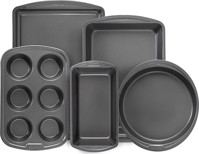 GoodCook Everyday Nonstick Steel 5-Piece Bakeware Set, Includes Cookie Sheet by GoodCook