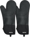 Extra Long Silicone Oven Mitts - Heat Resistant up to 500°F, 15''