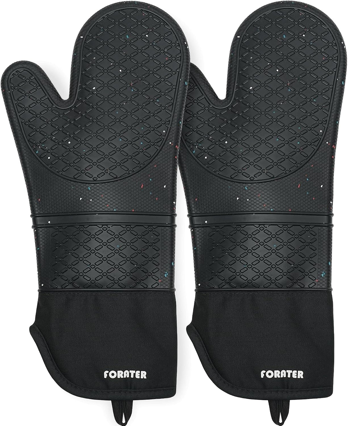 Extra Long Silicone Oven Mitts - Heat Resistant up to 500°F, 15''