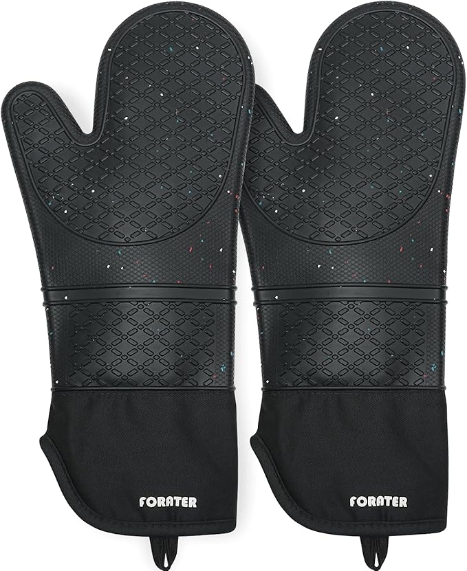 Extra Long Silicone Oven Mitts by FORATER