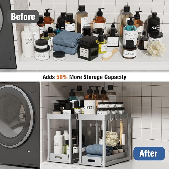 2 Pack Pull-Out Storage Organizers, Under Sink Organizer and Storage - Image 5