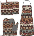 Vintage Rustic Bear Oven Mitts Bear Mountain Pot Holders Country Cabin Themed by Unknown