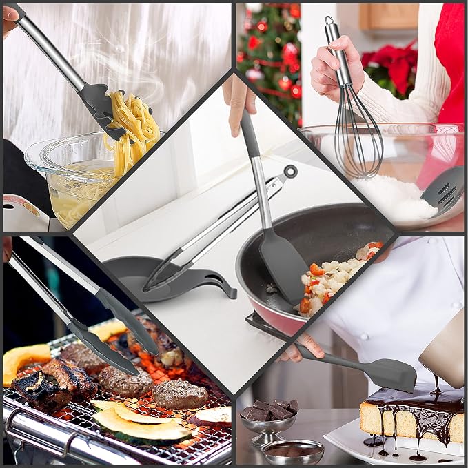 Silicone Kitchen Utensils Set, E-far 30-Piece Cooking Utensils Set - Image 4