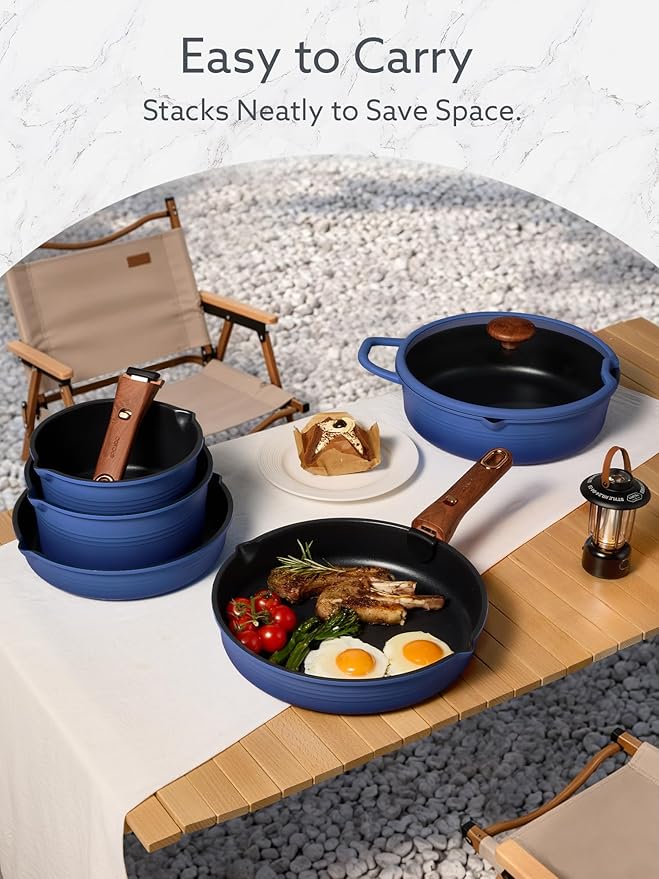 CAROTE 20Pcs Titanium Cookware Set, Pots and Pans Set Non Stick, Kitchen - Image 7