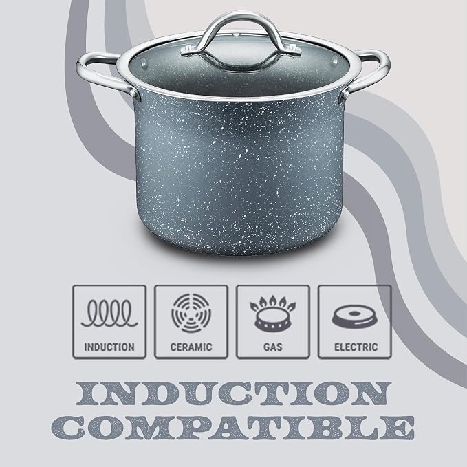 Concord Granite Nonstick 7 Quart Stock Pot Cookware Set - Image 6
