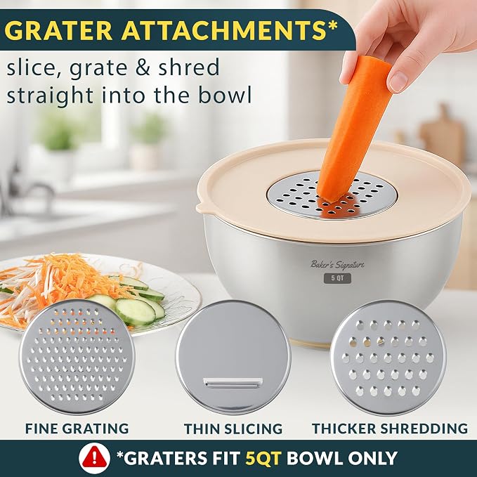 Baker's Signature Stainless Steel Mixing Bowls - Image 6