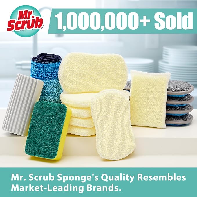 Mr. Scrub Sponges Kitchen Scrub Dish Sponge Scouring Pad, 6 Pack Cleaning Brush - Image 9