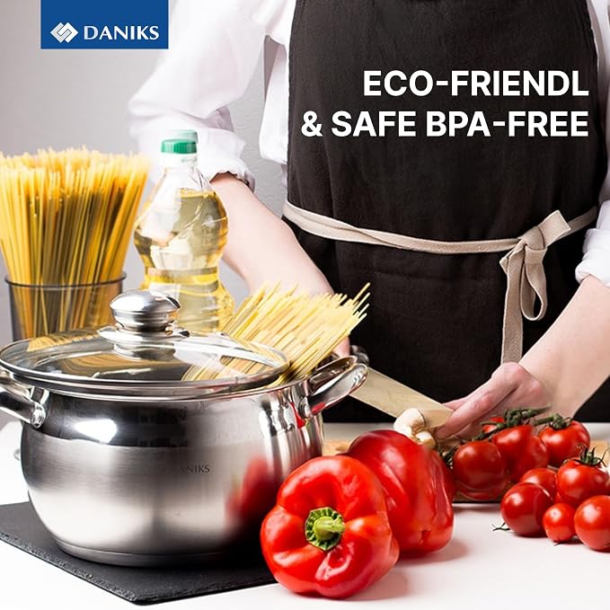 Daniks Classic 12-Piece Stainless Steel Cookware Set - Image 10