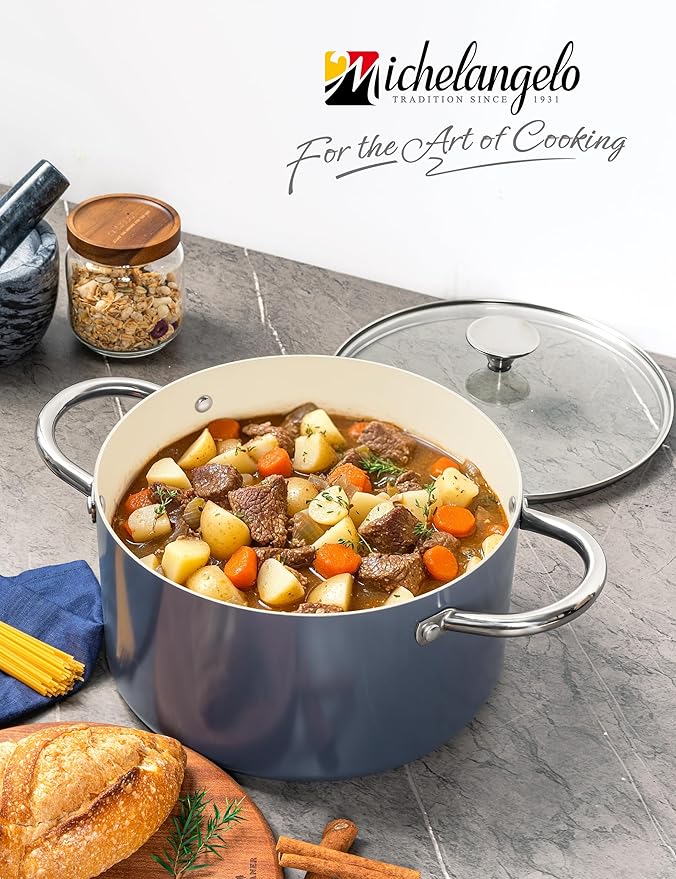 MICHELANGELO 6 QT Ceramic Stock Pot - Image 7
