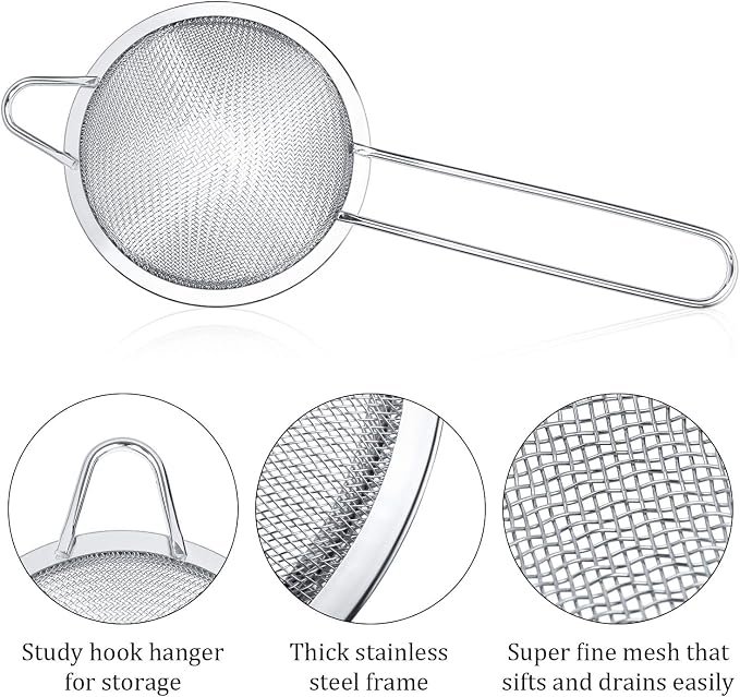 Patelai 3 Pieces Tea Strainers Cocktail Strainer Stainless Steel Fine Mesh - Image 5