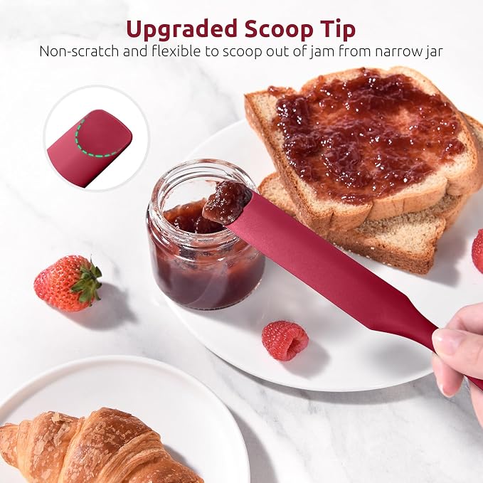 U-Taste Silicone Jar Spatula for Sourdough Starter: Long Skinny Food-Grade Jam - Image 4