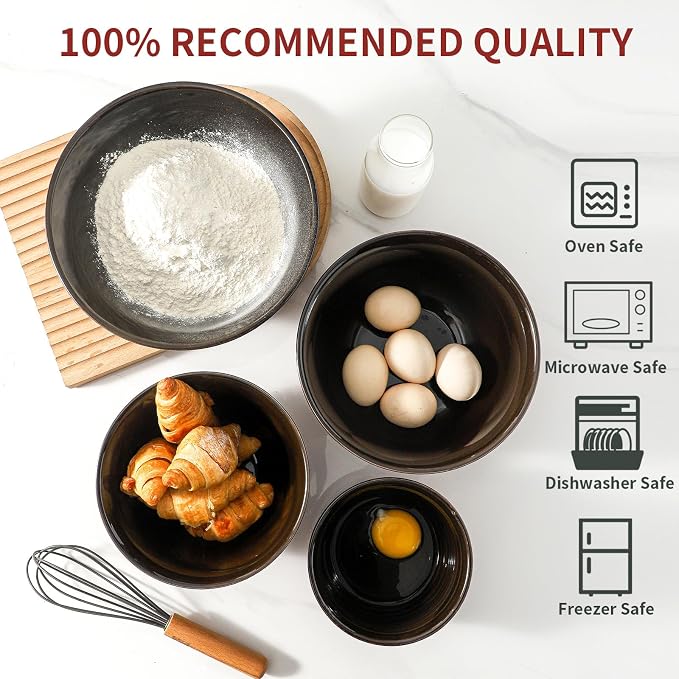 HASENSE Mixing Bowls, 2.1/1.5/1.0/0.5 Qt, Nesting Bowls - Image 4