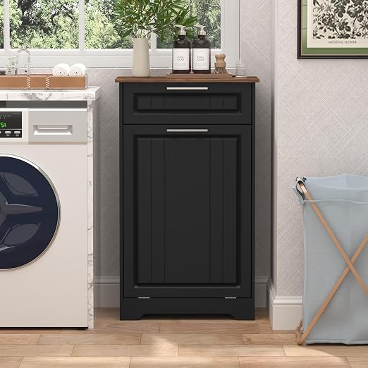 Single 10 Gallon Tilt Out Trash Can Cabinet - Image 7