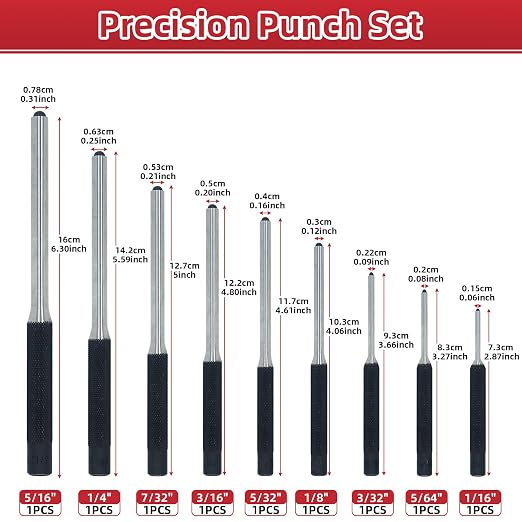 9-Piece Roll Pin Punch Set - Image 2