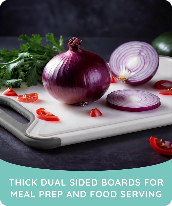 Cutting Boards for Kitchen, Plastic Cutting Board Set of 3, Dishwasher Safe - Image 5