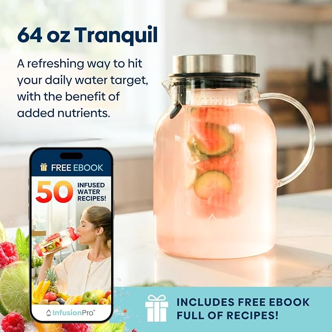 Infusion Pro Glass Fruit Infuser Water Pitcher, Heat Resistant - Image 6