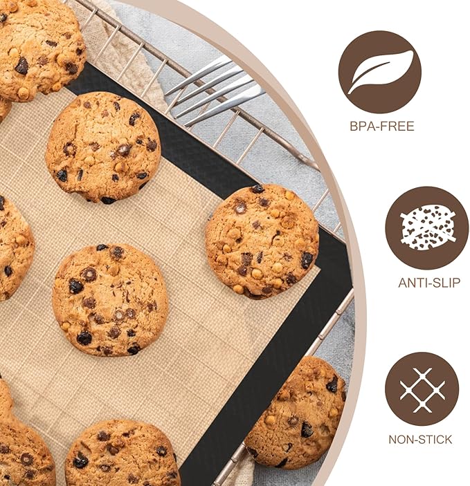 Silicone Baking Mat, 3 Pack Reusable Baking Mat, Food Safe Silicone Mats - Image 3