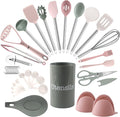 COOK WITH COLOR Silicone Cooking Utensils, Kitchen Utensil Set, Cooking Utensils by CookwithColor