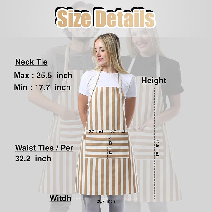 TOSHEX Kitchen Apron Waterdrop Resistant Cotton Apron - Image 6