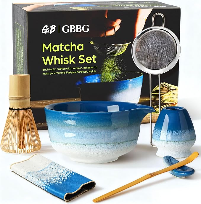 Matcha Whisk Set, Ceramic Matcha Kit Desert Style, Matcha Whisk and Bowl by GBBGhome