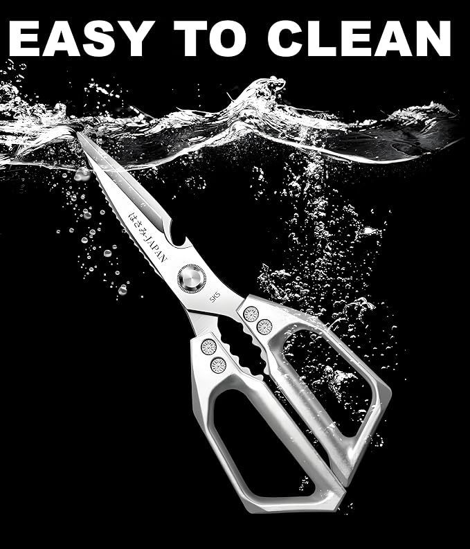 Kitchen Scissors, All Purpose，Ultra Sharp Meat Scissors，Heavy Duty Silver - Image 7