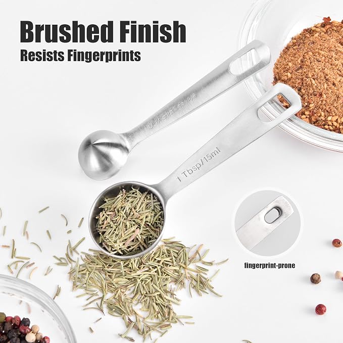 Doosu Measuring Spoons Set of 5-18/8 Stainless Steel Heavy Duty Teaspoons - Image 6