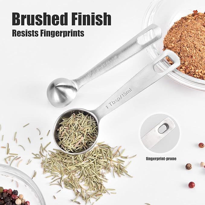 Doosu Measuring Spoons Set of 7-18/8 Stainless Steel Heavy Duty Teaspoons - Image 6